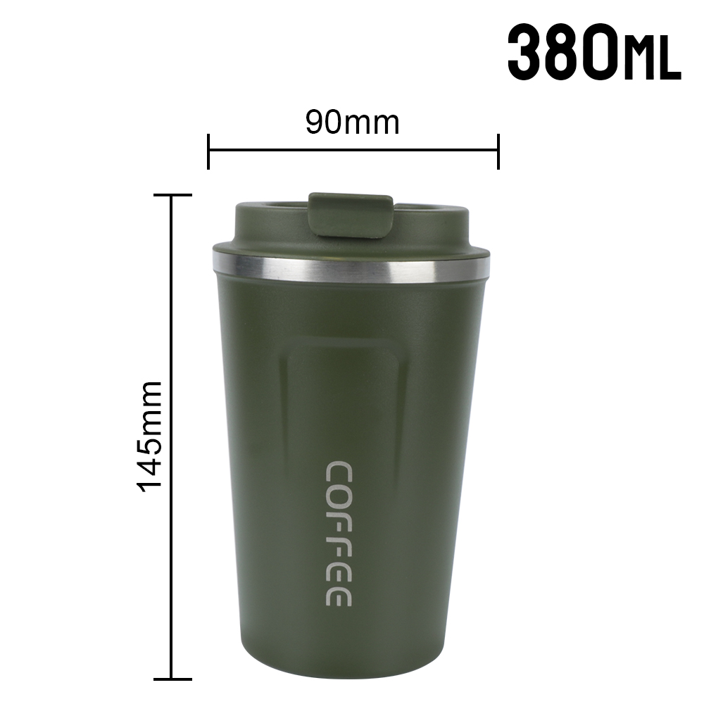 Thermo Cafe Dubbele Rvs Koffiemok voor Thee Water Koffie 380/510ML Leak_Proof Reizen Thermo Cup auto Thermos Mok: Rood