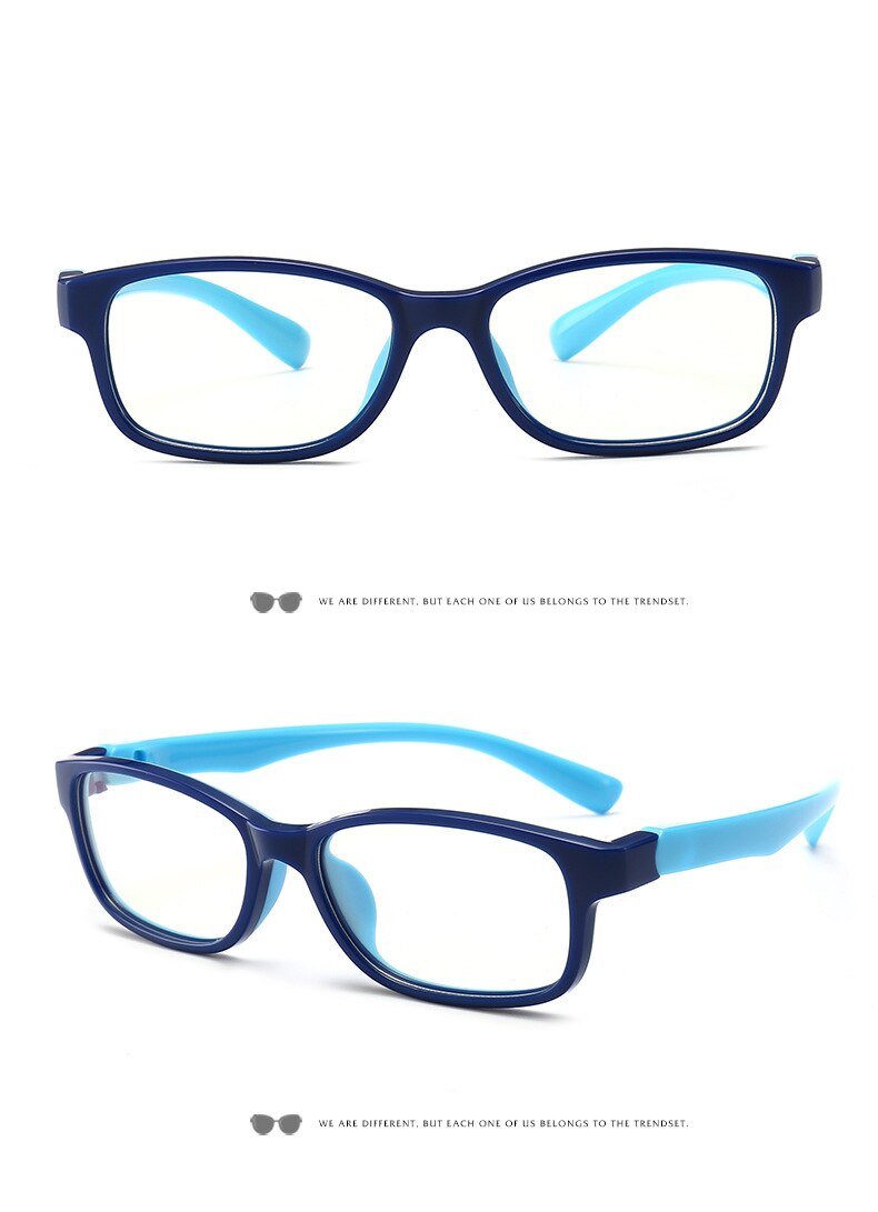 Vcka børn anti-blåt lys briller stel pige spil beskyttelsesbriller dreng silikone børn ultralette briller  tr90 computer: 3