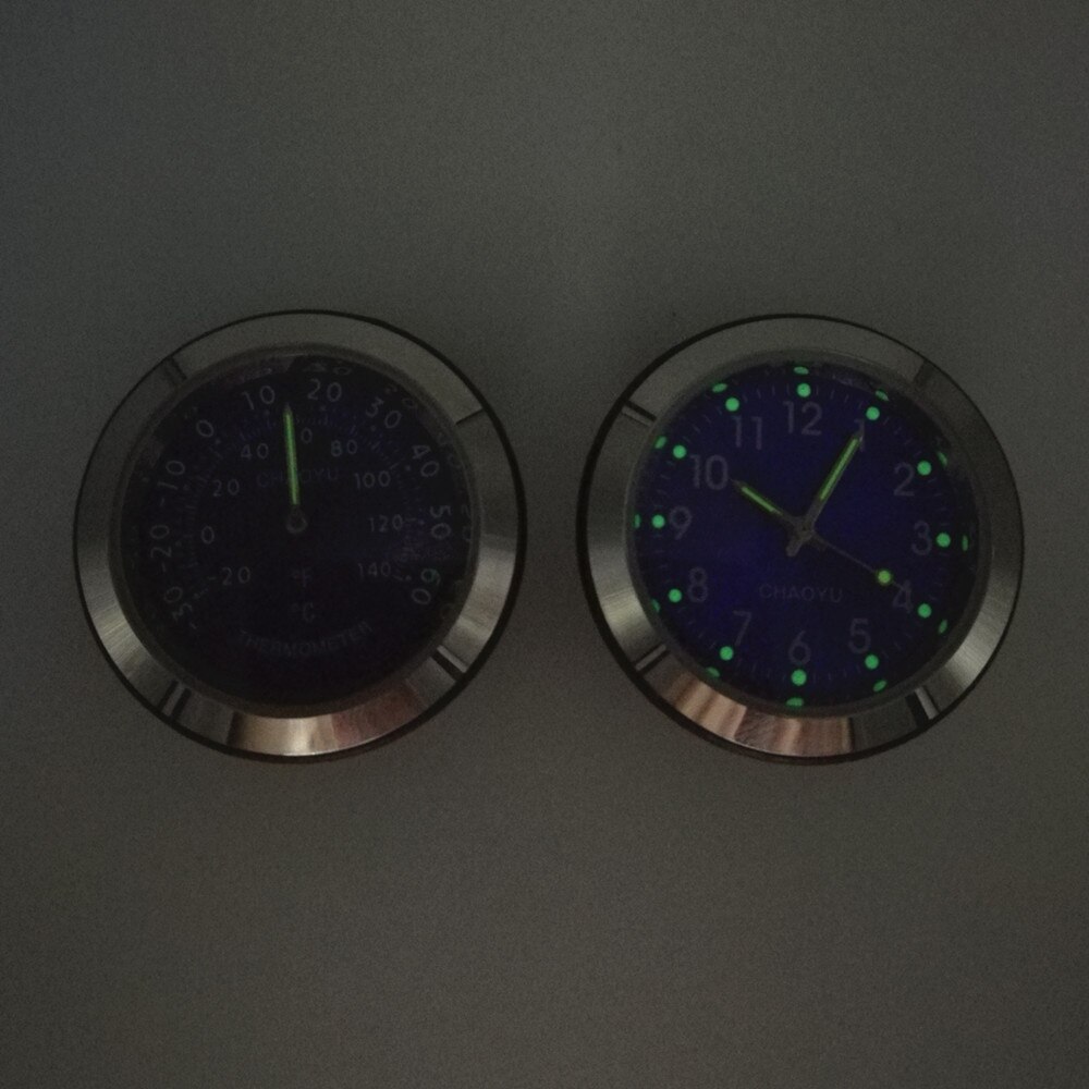 Paar Auto Thermometer Voertuig Tijd Klok Met Lichtgevende Functie Auto Elektrische Horloge Automotive Anti Hoge Lage Temperatur Blauw