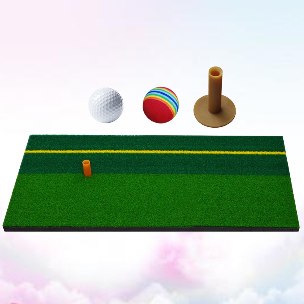 Handy Practice Mat Convenient Indoor Realistic Turf Swing Mat Training Aids for Driving Hitting Chipping Putting (E Pattern, wit