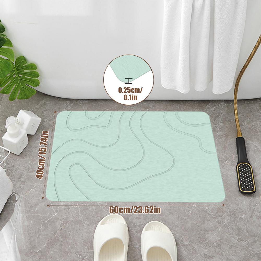 Alfombra de baño de diatomita, alfombras de baño con súper absorción de agua, alfombrilla para pies de inodoro de secado rápido, alfombra de ducha de piedra de diatomita antideslizante: green