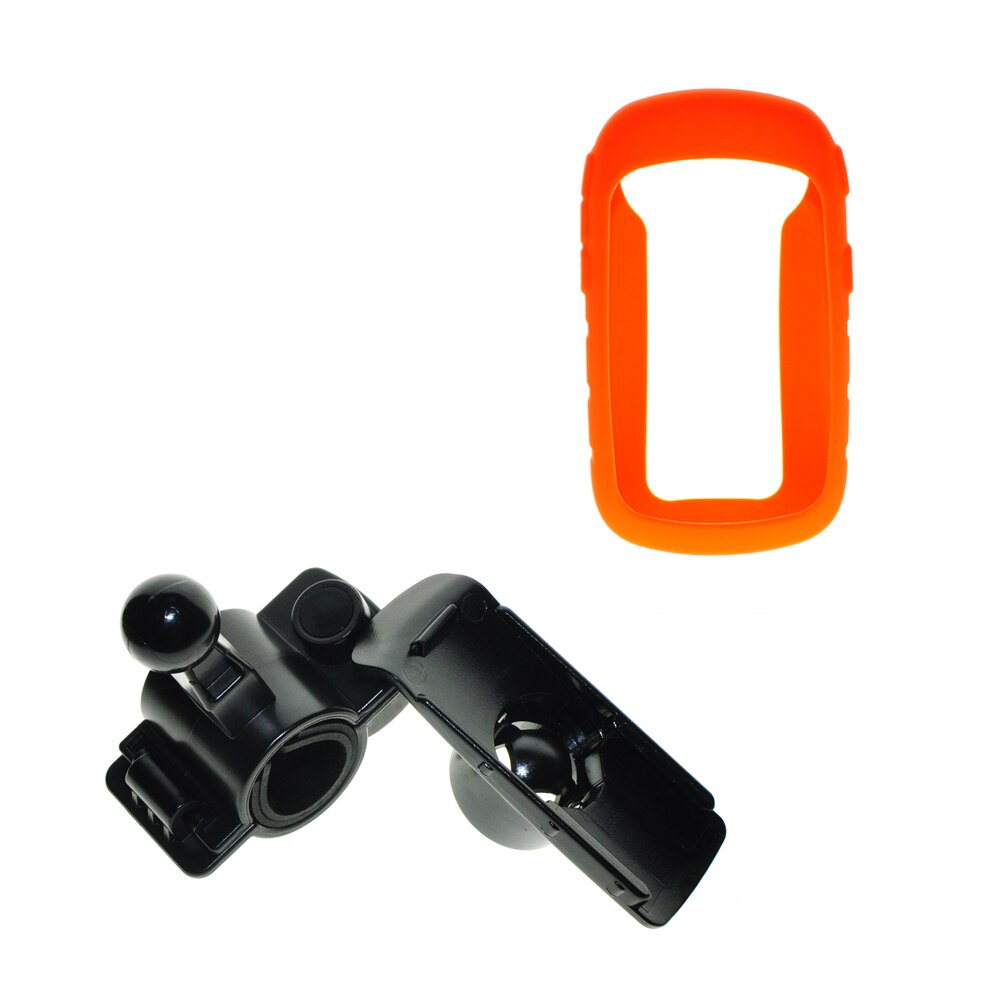 Soporte de montaje giratorio para bicicleta de motocicleta, funda protectora de silicona para GPS Garmin para eTrex 10 20 30 10x 20x 30x: Naranja