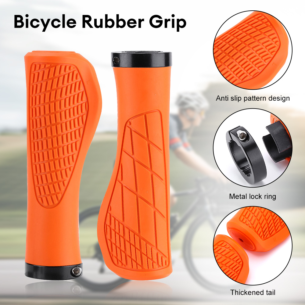1 par de empuñaduras antideslizantes para manillar de bicicleta de montaña, empuñaduras de goma suave para MTB, empuñaduras de bicicleta cómodas y bloqueables, piezas de bicicleta