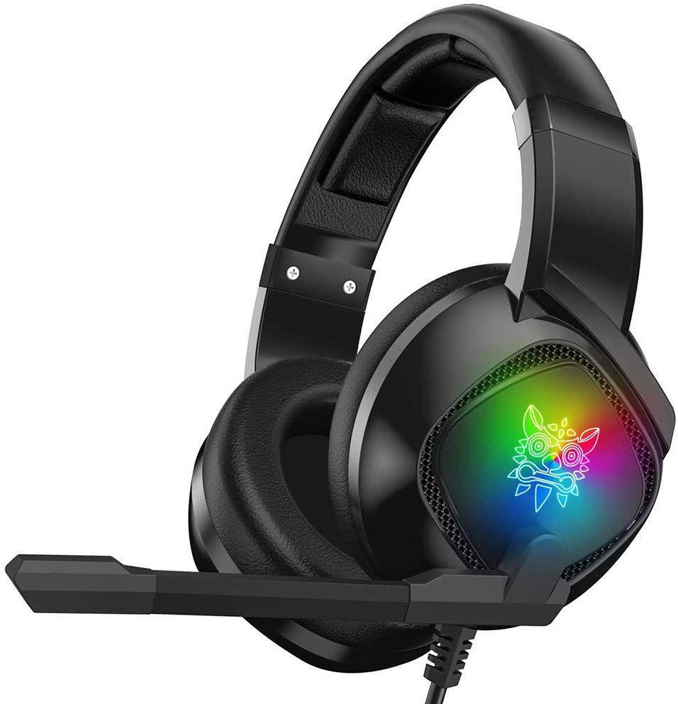 Gaming Headset Voor Pc PS4 /Xbox /Laptop Headset Met Microfoon Led Verlichting 3D Stereo Wired Hoofdtelefoon: Black