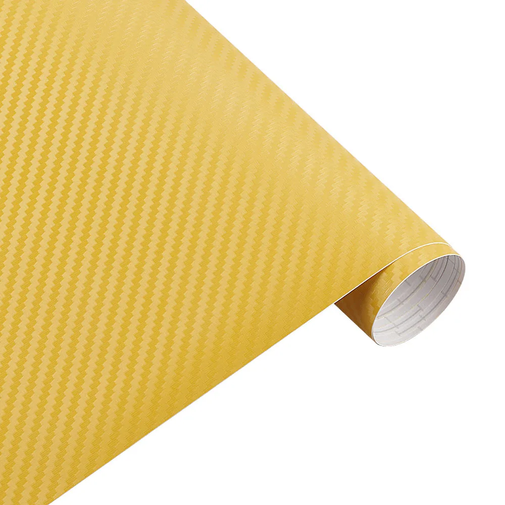 Filme de vinil de fibra de carbono 3d, 50cm de largura, 3m, adesivos de carro, à prova d'água, faça você mesmo, veículo, motocicleta, estilo de carro, acessórios de rolo: 4XL / YELLOW