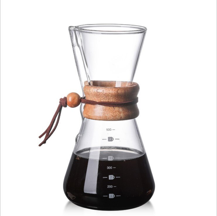 400ml 600ml 800ml Espresso Coffe Machine tea water Pot set Stainless Steel Filter Pot Resistant Glass Maker Coffee Pot