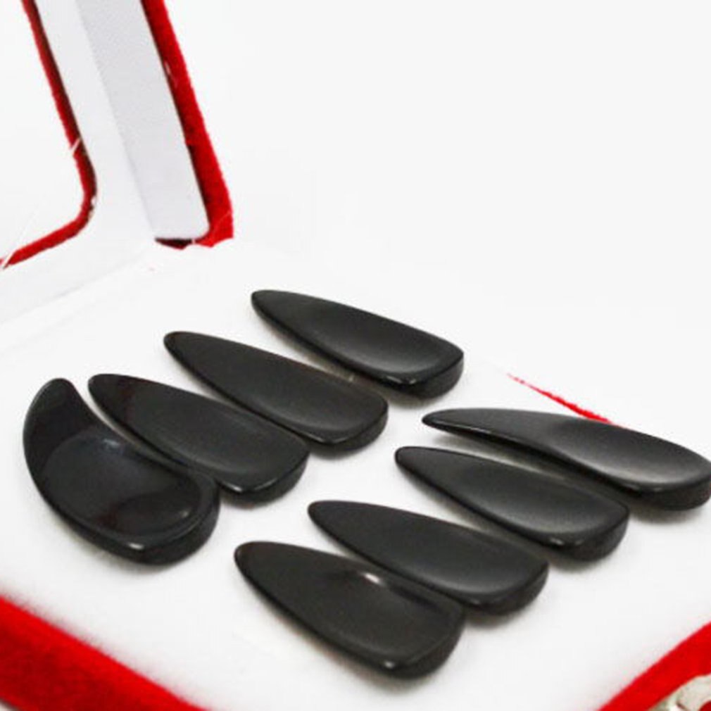 Corne de boeuf noir naturel pur clou de cithare à ongles à rainure extra épaisse pour les débutants
