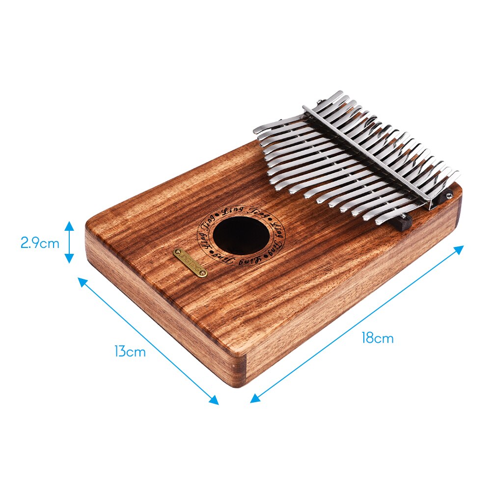LINGTING K17Y-Piano de pulgar portátil de 17 teclas, Kalimba Mbira, bolsa de almacenamiento de sándalo con madera sólida, funda de transporte, pegatinas para libros de música