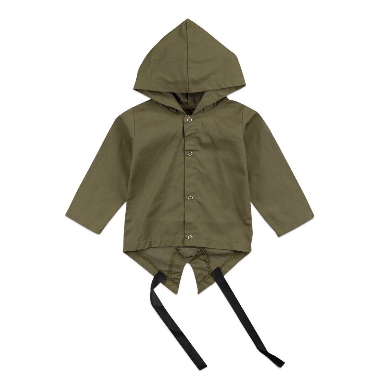 Nyfødt baby dreng kid top windbreaker hætteklædte outwear frakke jakke overfrakke tøj: Militærgrøn / 18m