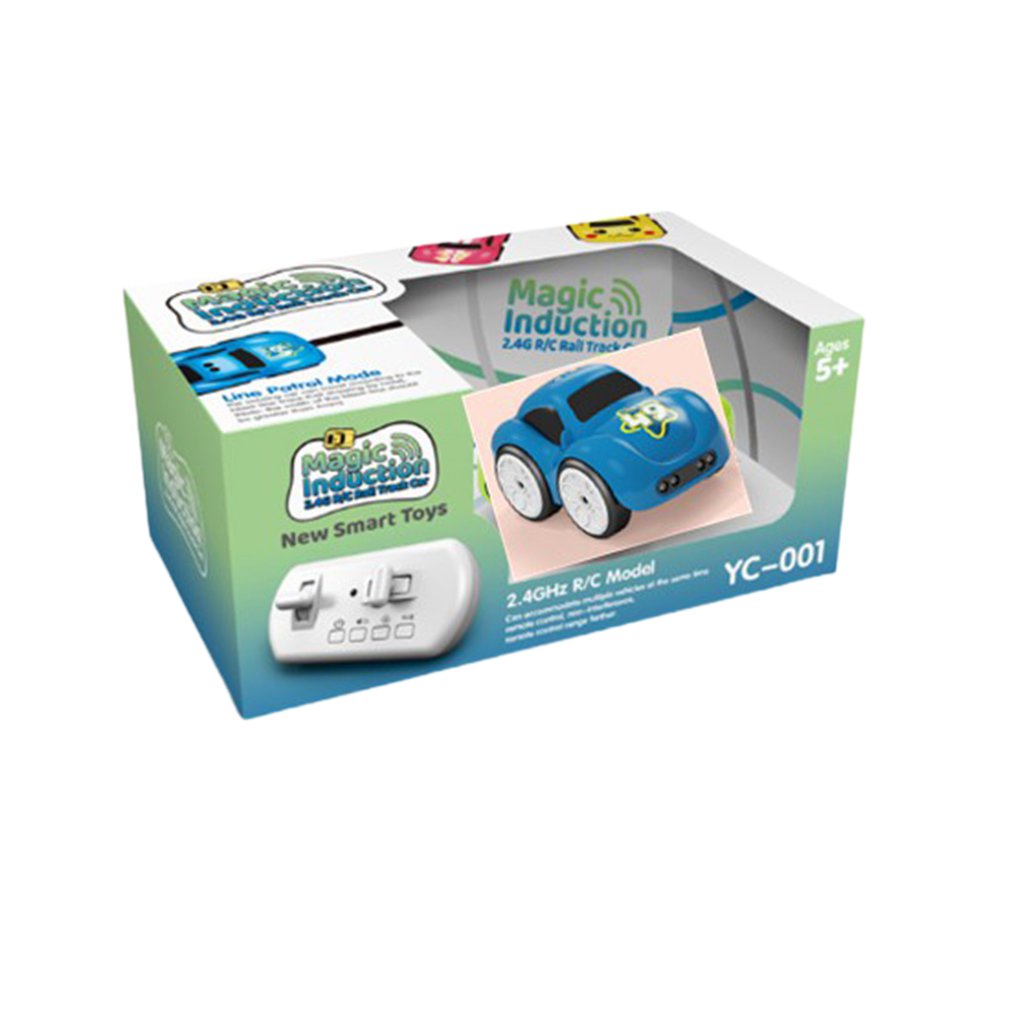 Rc intelligent sensor fjernbetjening tegneserie mini bil radiostyret elbiler mode smart let legetøj til børn: Blå