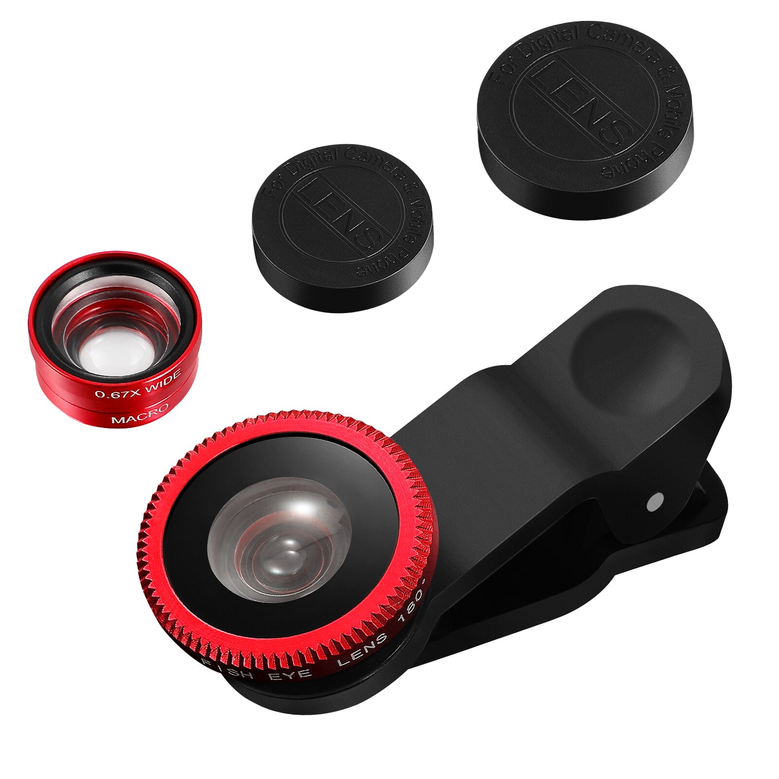 1 Set Cell Phone Wide Angle and Fisheye Camera Lens Smartphone Macro Lens Portable Phone Camera Lens
