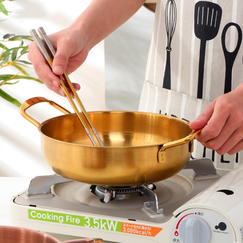 KONCO-Olla de fideos instantáneos de estilo coreano, olla de inducción de Gas de 21/26cm, utensilios de cocina, sartén, olla para Fideos