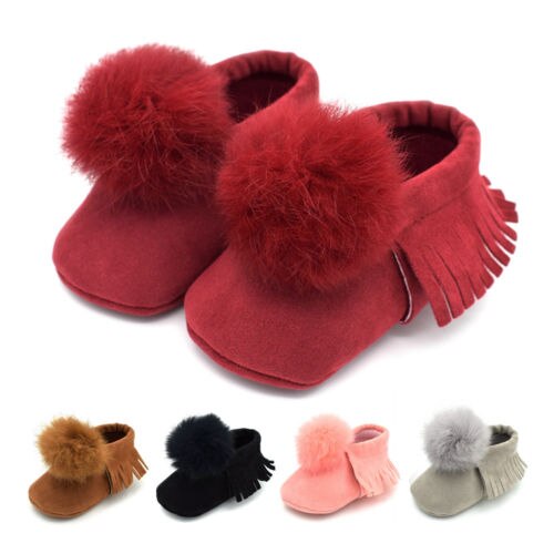 Bottes à pompon pour bébés garçons filles | Chaussures d'hiver pour tout-petits, baskets souples, taille 0-18M,
