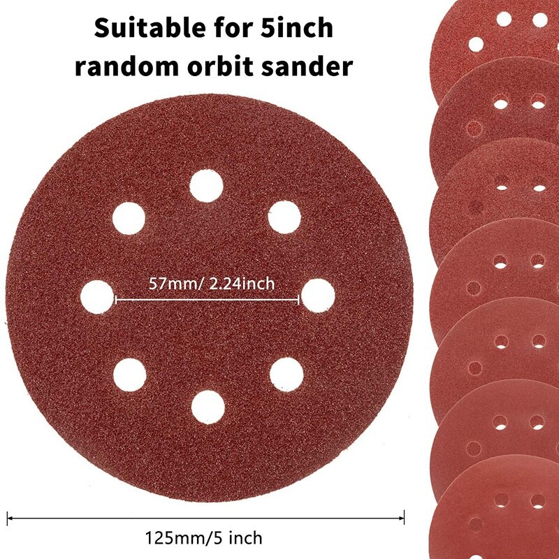 Big 12 Pieces 40 Grits Sanding Discs, 60 Pieces Grits Sandpaper Compatible with DeWalt, Makita and Porter Cable