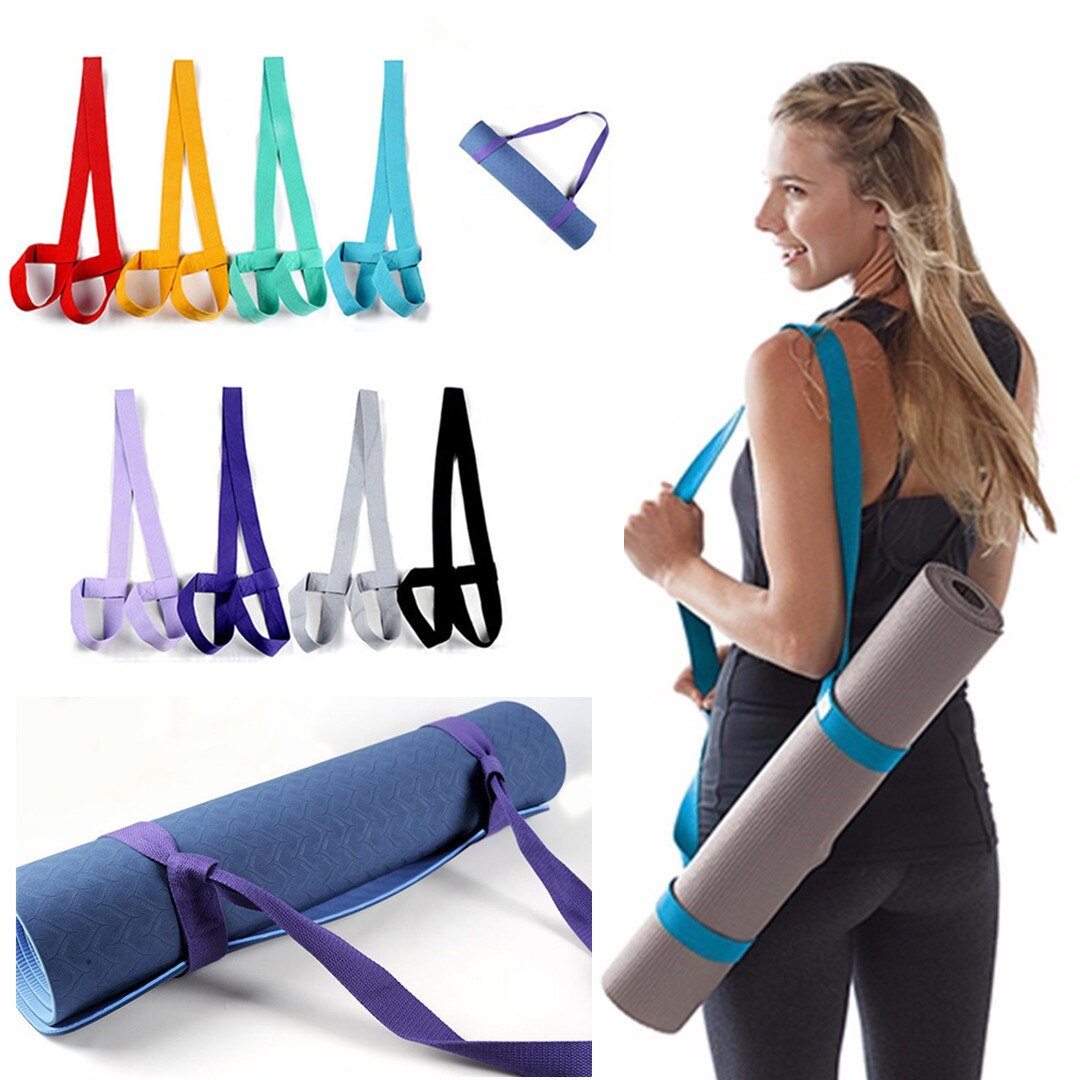 Yogamåtte slynge bærer justerbar yogamåtte stropper bælte skulder bærer yoga stropper motion stretch yoga bælte fitness udstyr