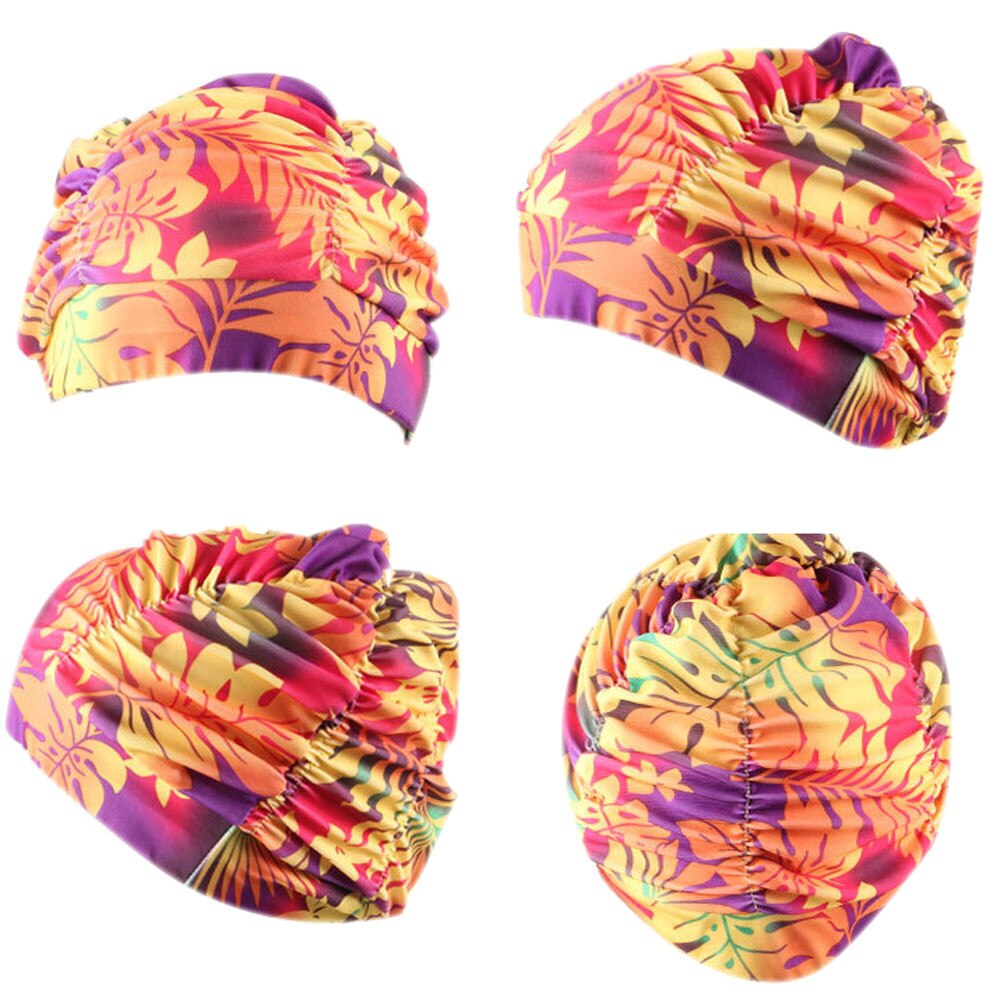 Zwemmen Hoed Vrouwen Unisex Meisjes Lang Haar Badmuts Badmuts Stretch Drape Gratis Size Zwemmen Zwembad Sport Elastische Nylon turban1