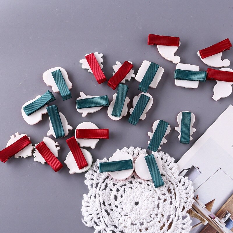 Baby Haar Clips Leuke Snap Clip Pins Kerstmissneeuwman Kerstman Kleur Haarspeldjes Kinderen Meisjes Haarspelden BB Clips