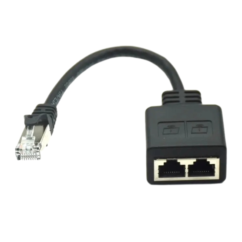 Praktisches Splitterkabel von Buchse auf Doppelstecker, RJ45-Adapterkabel, Netzwerke, Internet-Splitter-Verlängerungsleitung für