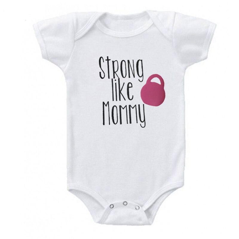 Shirerty Neugeborenen Baby Junge Mädchen Strampler Baumwolle Starke Wie Mutter Kurzarm Kleinkind Onesie Outfits Sommer Baby Kleidung: Rosa sperren / 6m