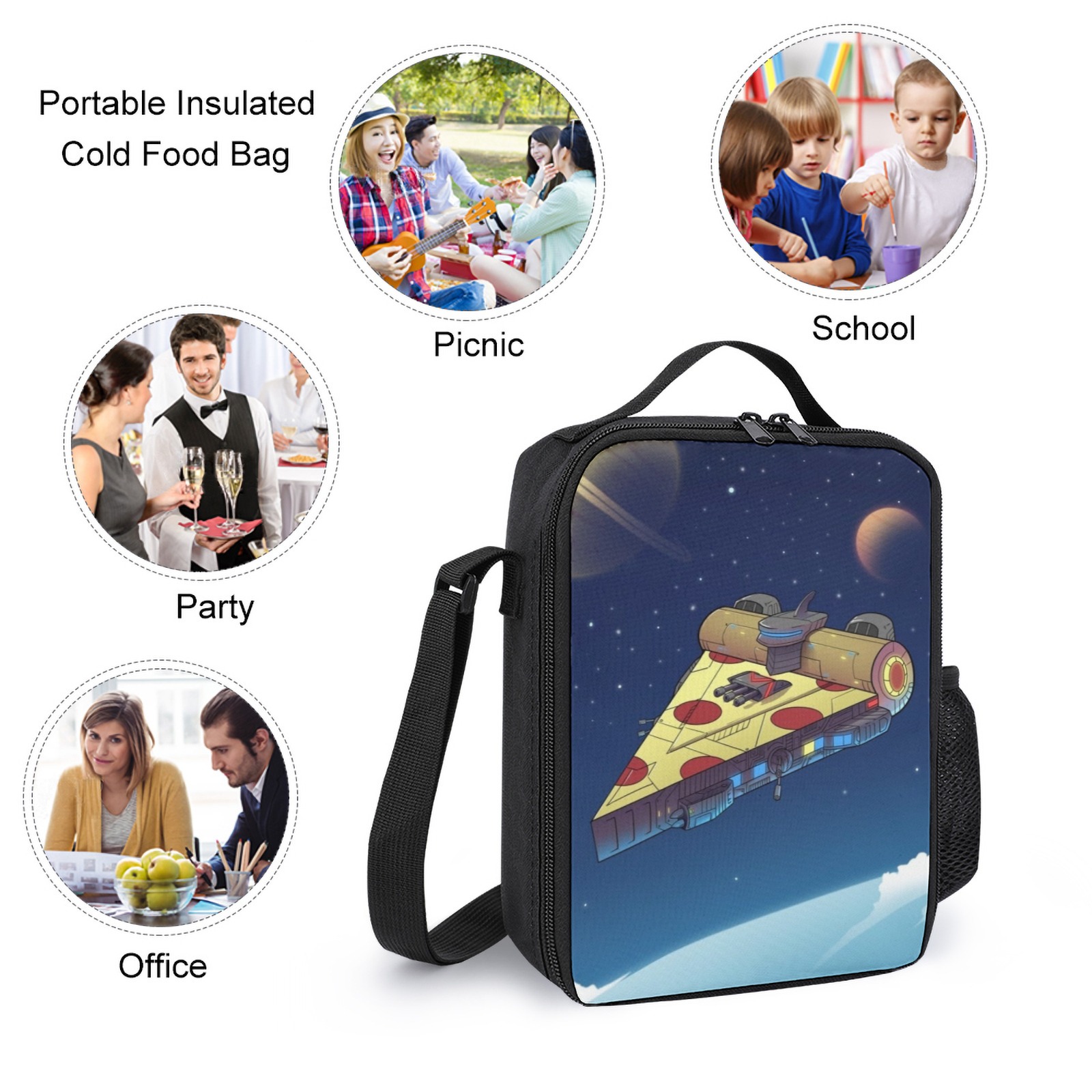 Pizza Ship Lunch Bags Printed Cold Bag Lunch Bag Cold Bag Lunch Bag Insulation Lunch Box Bag