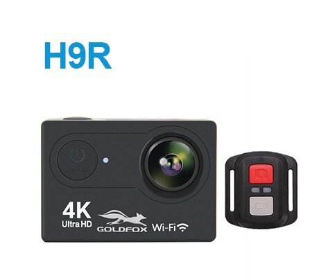 H9r action kamera  hd 4k wifi 2 inch 170d vandtæt vandtæt hjelm videooptagelse dv recoder sports cam med fjernbetjening: Sort