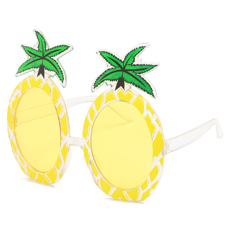 Fun Fruit Sunglasses Pineapple Watermelon Orange Shaped Big Frame Shades for Beach Parties Decorative Eyewear photo prop: GRAY