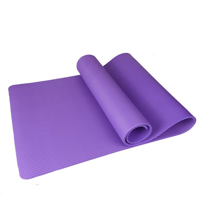 Colchoneta de Yoga NBR de 10MM, colchoneta de ejercicio gruesa antideslizante plegable para gimnasio, suministros de Fitness, Pilates, estera de suelo juego antideslizante: Purple mat only