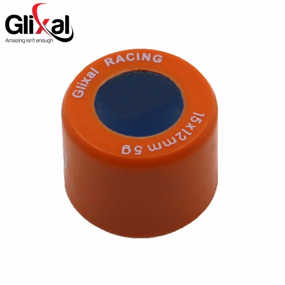 Glixal 15 x 12mm højtydende racing variator rullevægte sæt 1 pe 40 qmb minarelli jog 50cc 2- takts motor scooter  (4g-10g)
