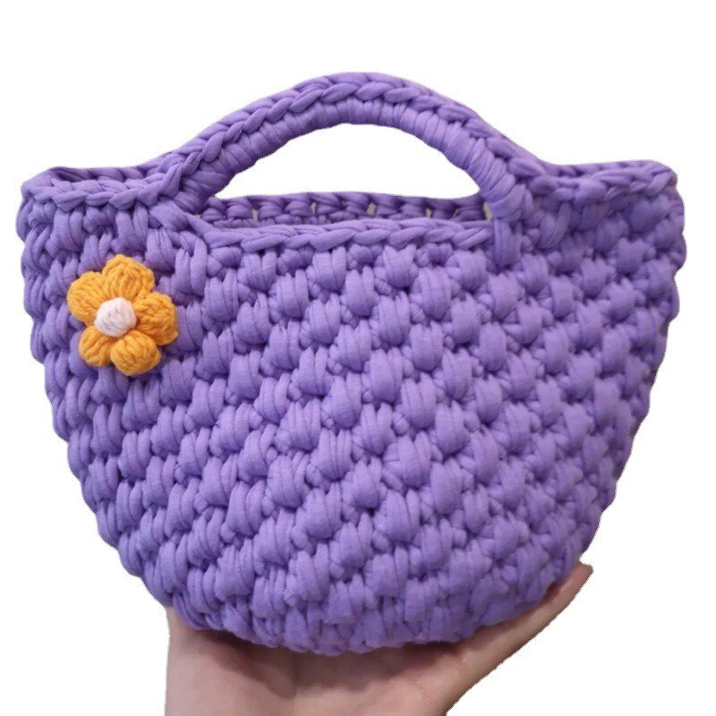 TPRPYN – Mini sac à main ananas, kit de crochet avec fil, kits de pochette de plage, panier tricoté fait main pour débutant avec vidéo