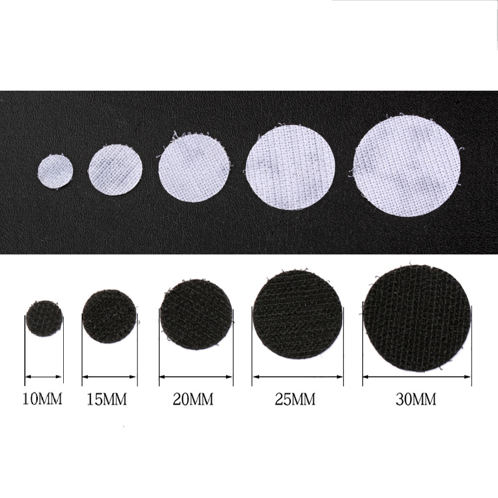 Round Dots Strong Self Adhesive Fastener Tape 10mm 15mm Velcro Nylon Hook Loop Sticker Tape Sewing Craft DIY Accessories