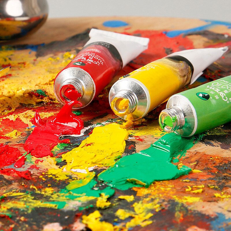 Maries art olie maling sæt 12/18/24 farver 12ml pigment stærk dækning børn studerende maler