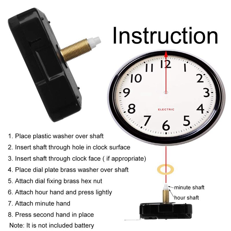 Clock Mechanism High Torque Clock Kit Clock Mechanism Replacement Quartz Clock Movement DIY Clock Hands and Motor Kit