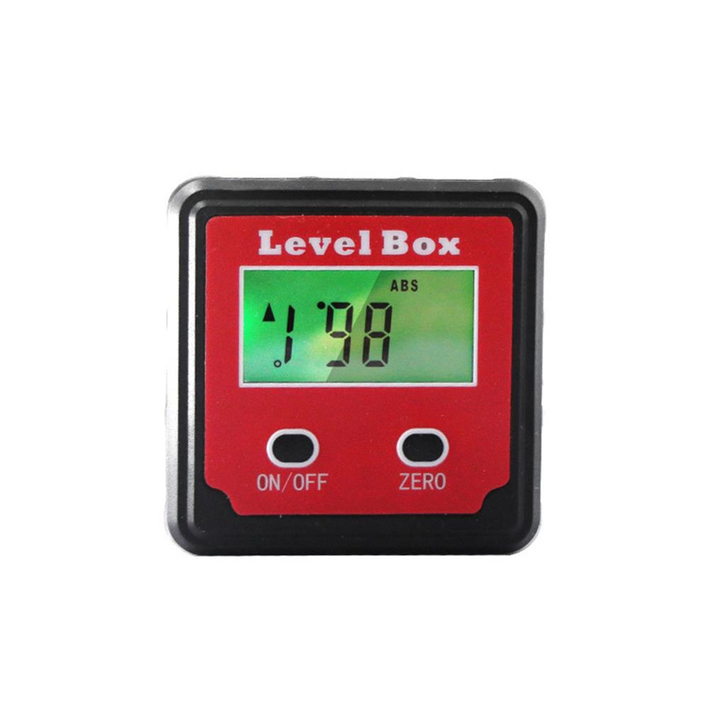 Inclinomètre numérique LCD boîte de niveau rouge précision numérique inclinomètre à 2 touches outil de mesure rapporteur Angle Finder jauge mètre: Default Title