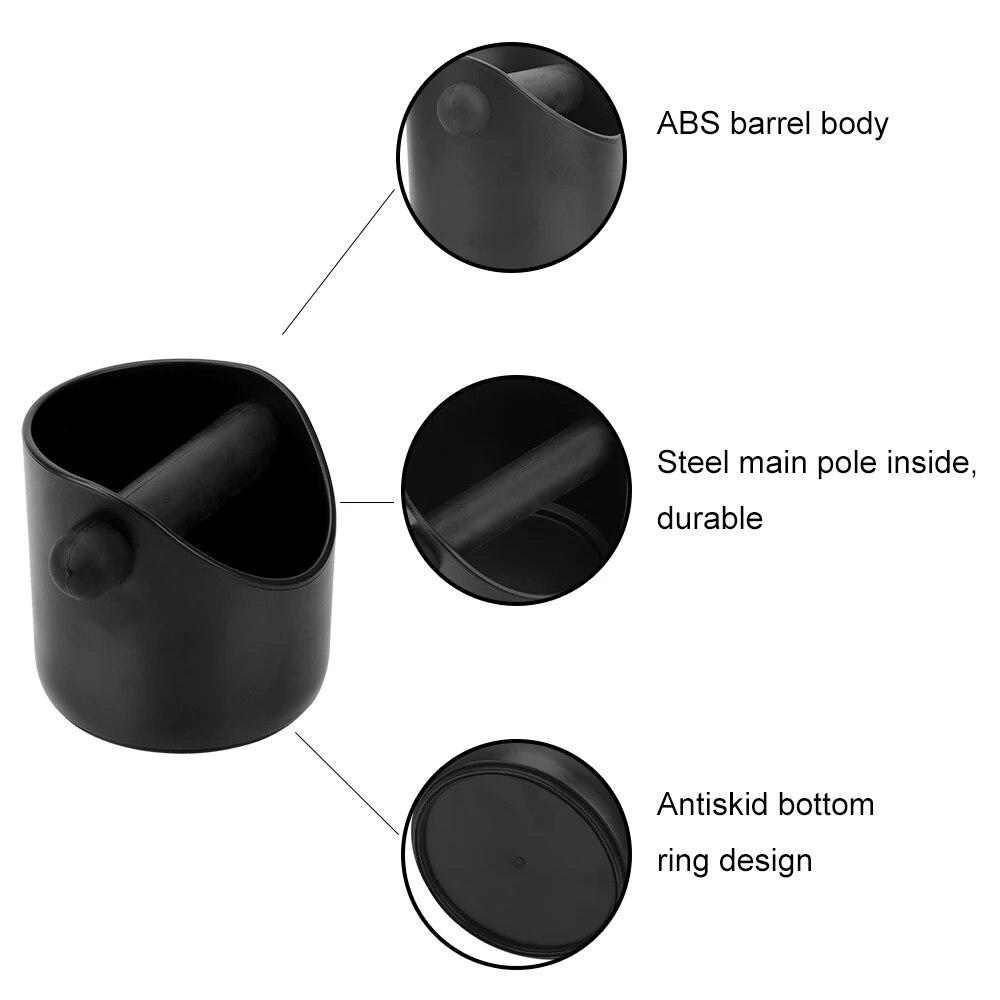 Coffee Knock Box Cafe Barista Tools Coffee Grounds Container Anti Slip Coffee Grind Dump Bin Waste Bin Coffee Dump Bin