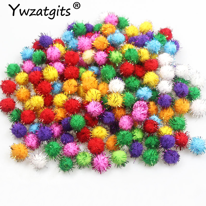144pcs ongeveer 10mm Pluizige Zachte Pom Poms Pompoms ballen Handgemaakte Bruiloft Decor Voor DIY Kinderen Speelgoed Craft Supplies materialen YJ0702