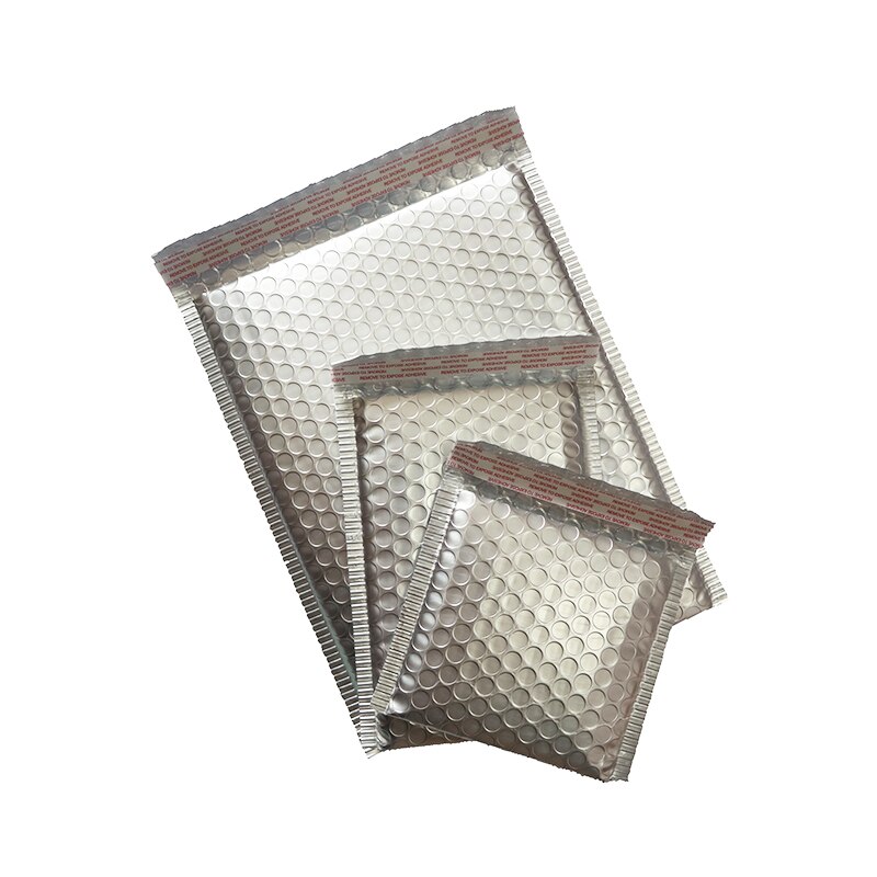 50Pcs Matte Silver Bubble Bag Aluminum Foil Bubble Mailers Postal Mailing Bags Logistics Express Packaging Bag