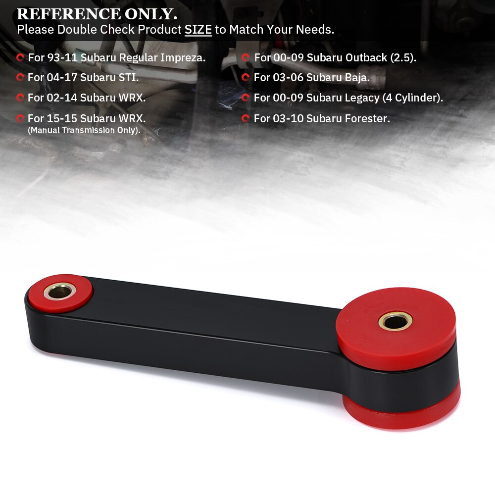 PQY - Pitch Stop Mount BLACK FOR 93 Subaru Impreza WRX &amp; STi Legacy &amp; Forester PQY-PSM01