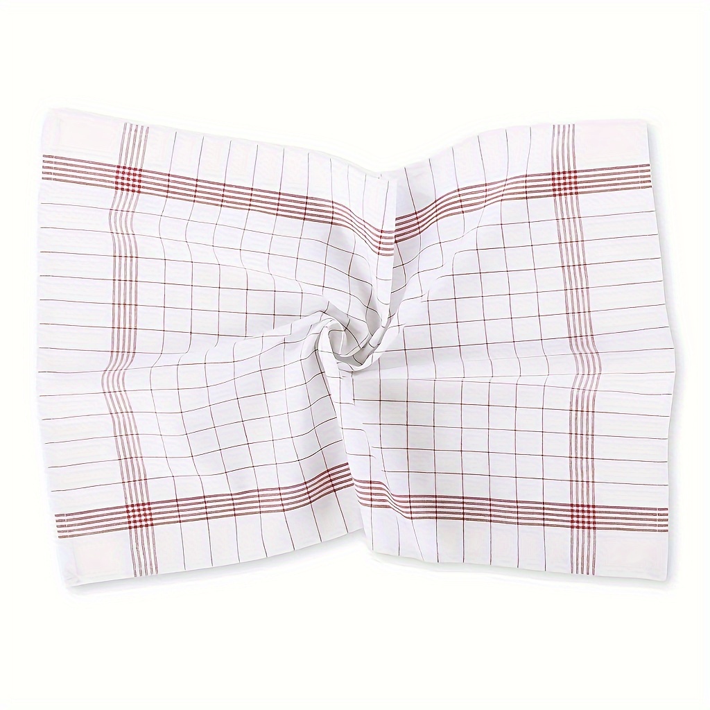 1/5/10pcs Classic Plaid Dish Towel Scouring Pad, Soft Large Size Kitchen Towel, Suitable for Bar and Kitchen Cleaning