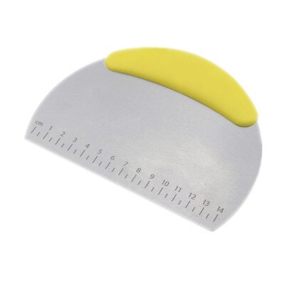 Edelstahl Kuchen Schaber Gebäck Schneider Mit Skala, Backen Kuchen Kochen Teig Cutter Schaber Fondant Spatel: Gelb