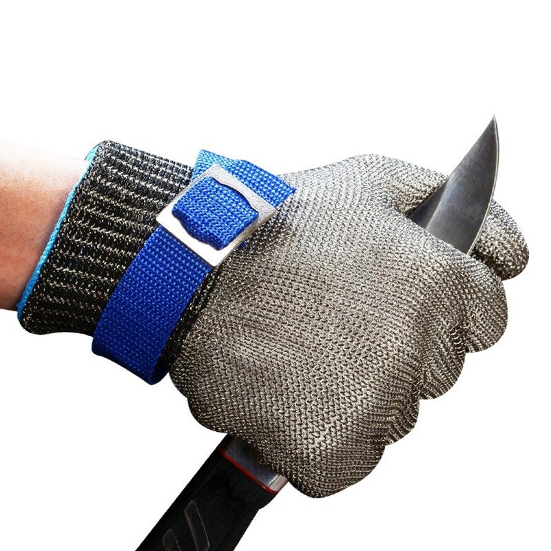 Guantes de seguridad anticorte, manoplas de seguridad anticorte, antipuñalado, malla metálica de alambre de acero inoxidable, anticorte: Steel gloves / L