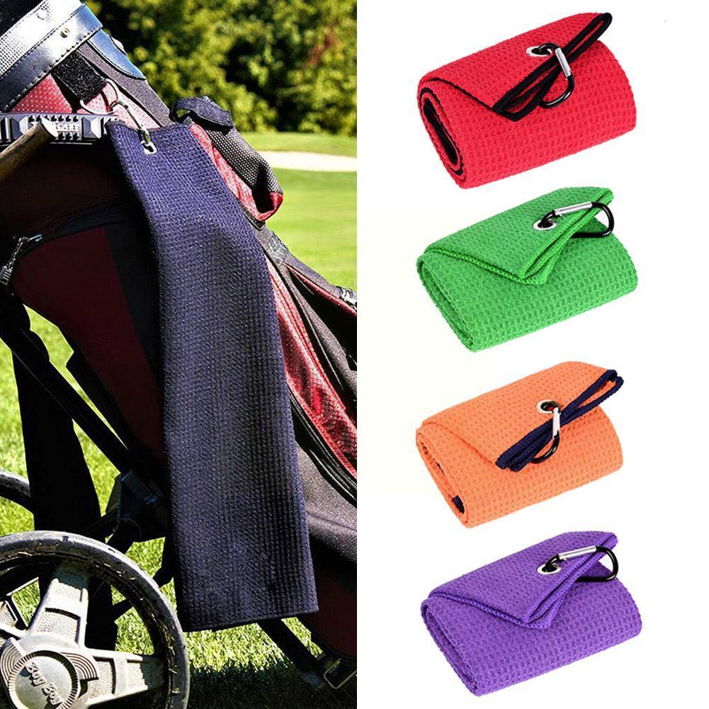 Golf Handdoek Wafel Patroon Katoen Met Karabijnhaak Schoonmaken Haak Handdoeken Clubs Golf Ballen Reinigt Microfiber Handen Accessoires