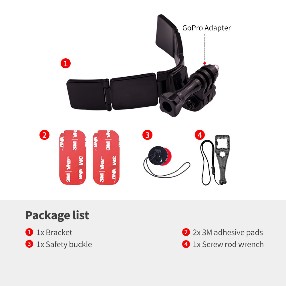TUYU nowy Upgrade motocykl rower kask podbródek uchwyt na GoPro Max Hero 10 9 8 Insta360 OneR X2 DJI h9 akcesoria do kamer: Standard
