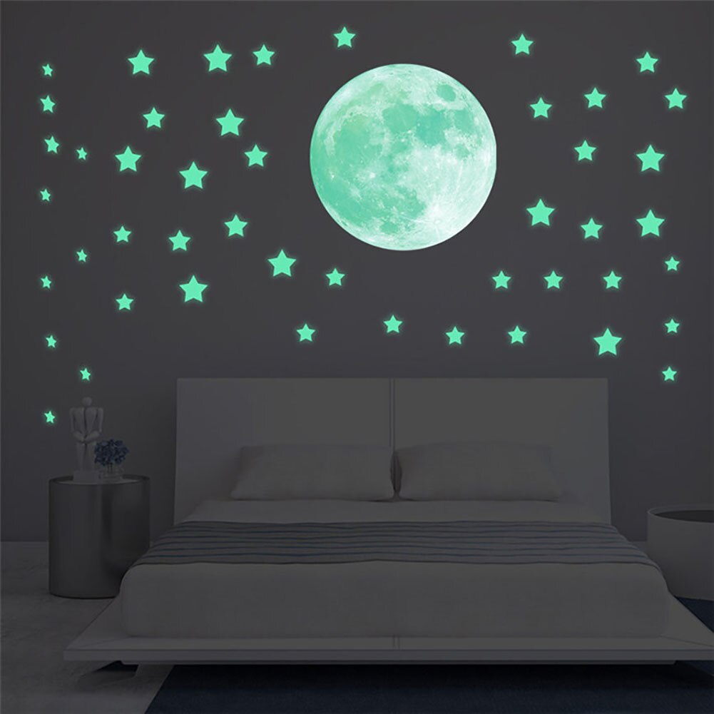 100Pcs 3D Lichtgevende Ster Sticker Glow In Dark Muur Decals Tl Plafond Stickers Kinderkamer Slaapkamer Decoratie