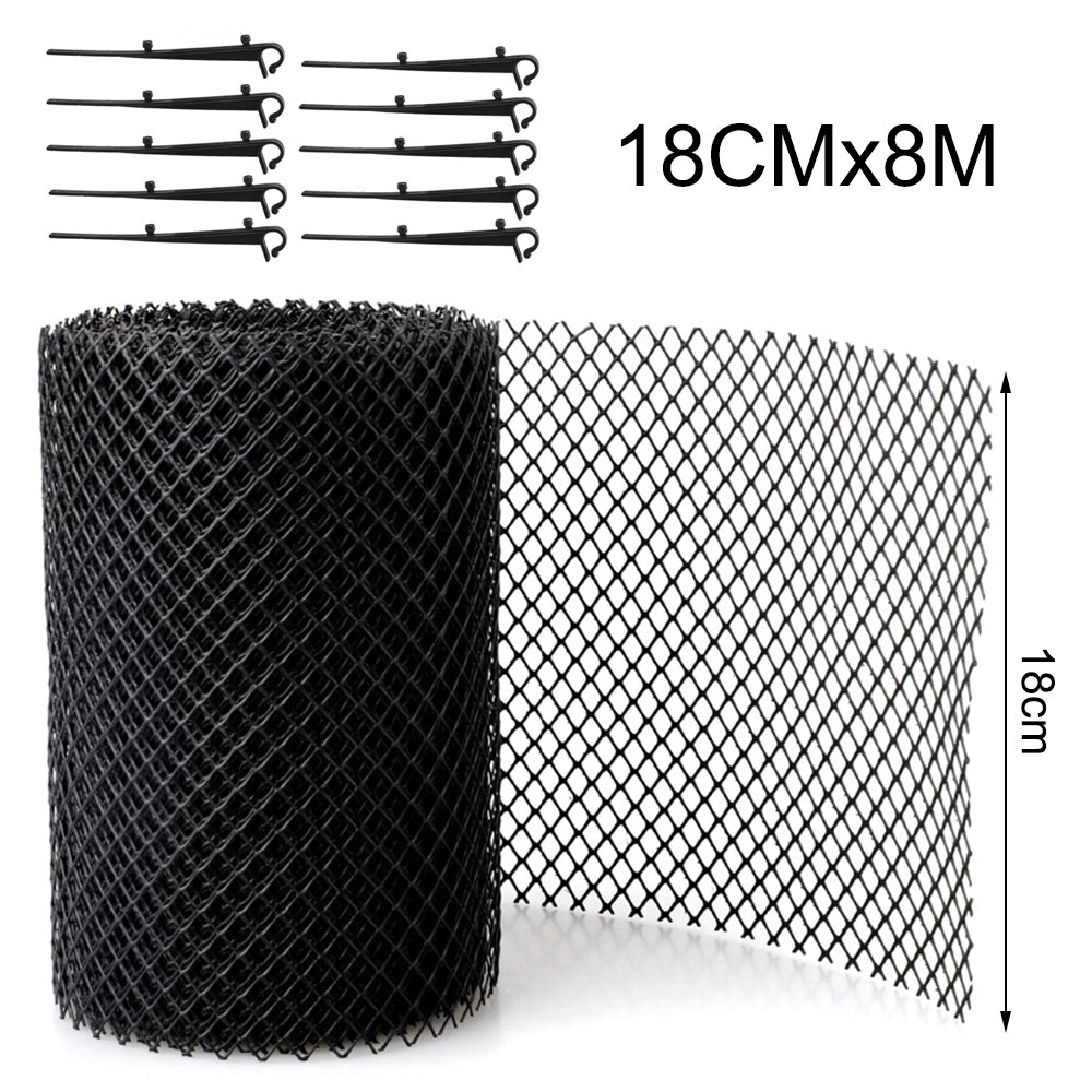 18cmx8M Plastic Gutter Guard Floor Cleaning Tool Anti Clogging Garden Reduce Overflow Gutter Guards Roll Leaf Guard Splash Roof: 18cmx8M