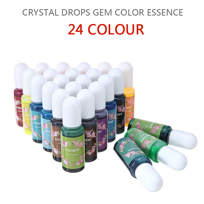 24 Kleuren 10Ml Epoxy Uv Hars Coloring Dye Art Kleurstof Pigment Professionele Diy Craft Sieraden Maken Accessoires