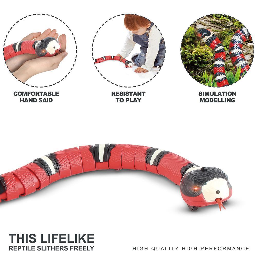 Smart Induction Snake Pet Toy Induction Snake Electric Simulation Snake Toy Sensing Interactive Automatic Snake Cat Teasering