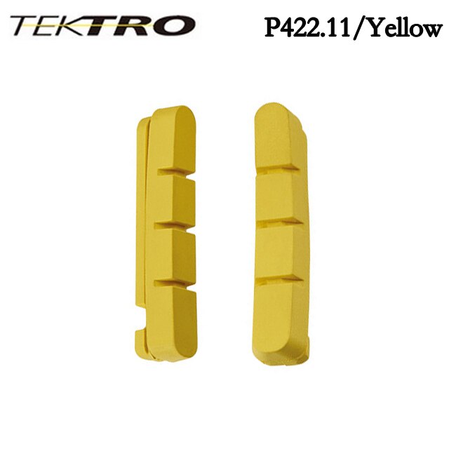 TEKTRO P422.11 patins de frein de vélo de route pour jante en aluminium chaussures de frein en caoutchouc remplacement C étriers bloc de Dissipation thermique: P422.11 yellow