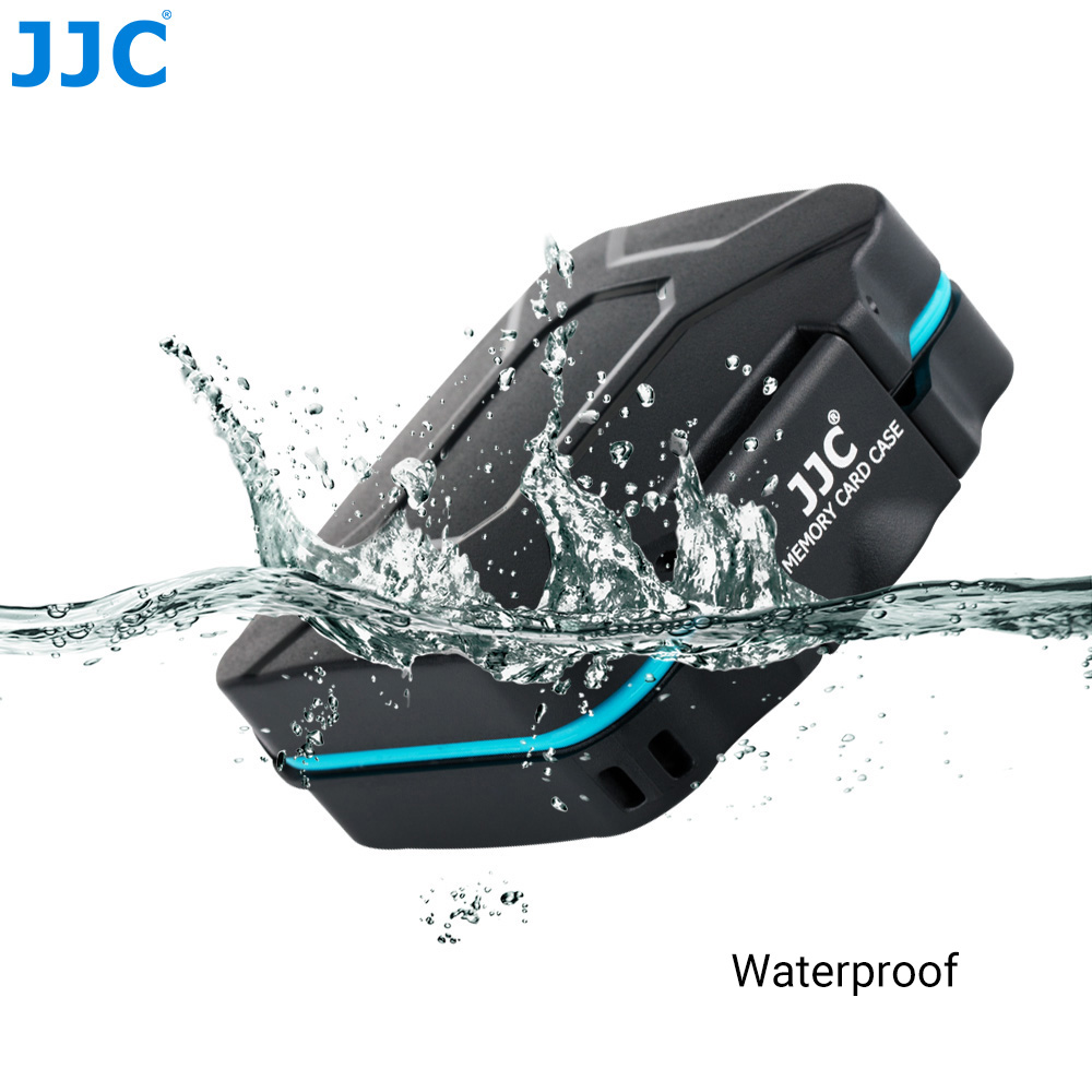 JJC-estuche para tarjeta de memoria SD, caja de almacenamiento con soporte para billetera, organizador para 4 SD SDHC SDXC 4 Micro SD TF, Tarjetero con herramienta de extracción de tarjetas