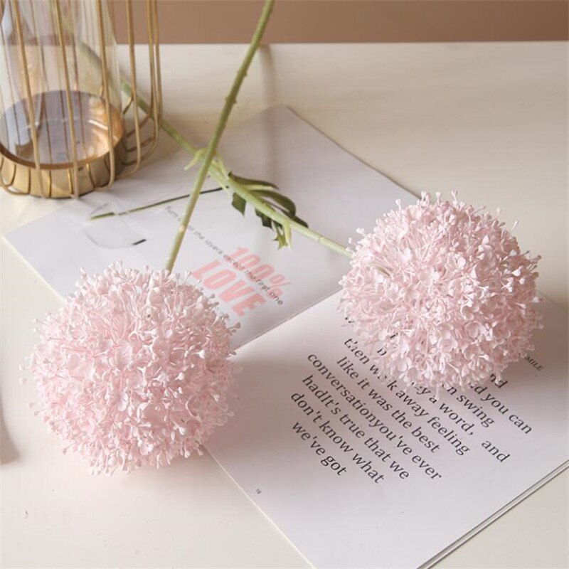 5pcs Artificial Alliums Stem Plastic Colorful Giant Onion Ball Flower Branch for Wedding Centerpieces Floral Decoration