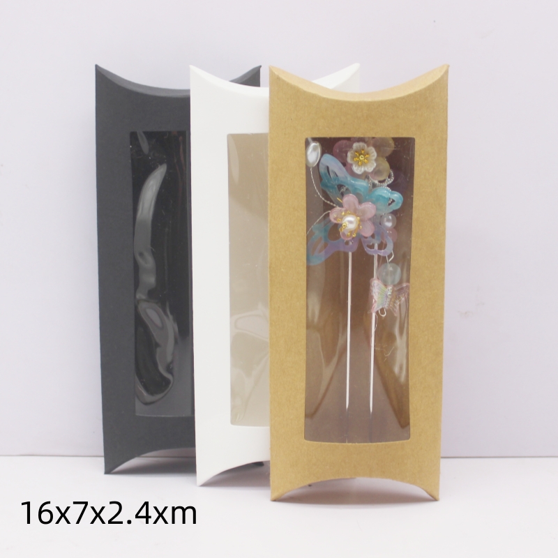 Diy Blanco Papieren Geschenkdoos. Mutli Size Kussen Geschenkdoos Met Doorzichtig Pvc Venster, Kraft/Wit/Zwart Papier Venster Doos Voor Cadeau 10 Stuks: M / Violet